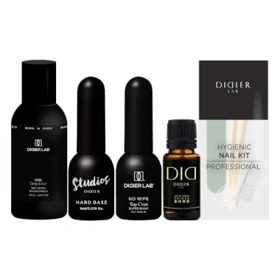 Imagen de DIDIER LAB Hygienic Nail Kit Dehydrator Acid Free Primer Bond Hard Base No Wipe Top Coat Super Shiny