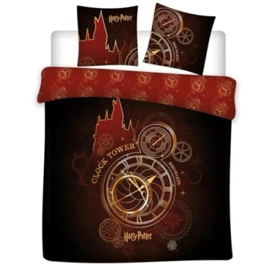 Imagen de Juego de cama doble Harry Potter Clock Tower, funda nórdica para 2 personas, 240 x 220 cm y fundas almohada 65 cm, polialgodón