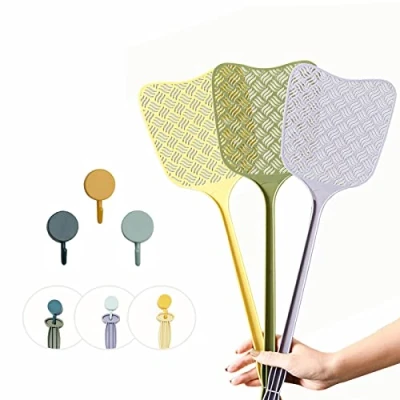 Imagen de jemique 3 matamoscas XXL, extra grande, estable, manual, con fuerte mango, protección contra moscas, mosquitos e insectos