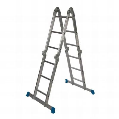 Imagen de Silverline Tools 953474 Escalera multiuso con plataforma, color plata