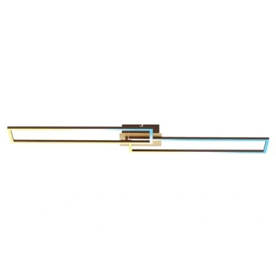 Imagen de BRILONER lámpara de techo LED regulable, con mando a distancia, marco LED, temperatura color marrón dorado,1100x248x78 mm