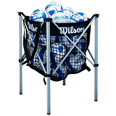 Imagen de Wilson WTH180400 Carrito Voleibol Playa Incluye Red Capacidad para 24 balones Aluminio, Unisex Adult, Black, Uni