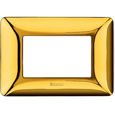 Imagen de Bticino Placa 3 módulos, Dorado, AM4803GOR
