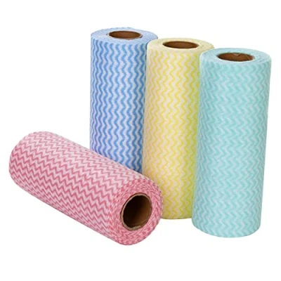 Imagen de 4 Rollos No Tejida Paño Limpieza, Sonwaha de Limpieza Reutilizable Papel Cocina para la del Hogar Casera Mesa Comedor Trapos