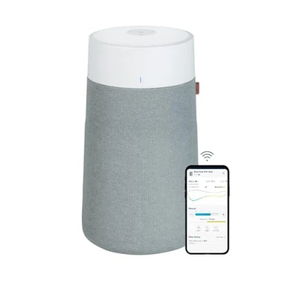 Imagen de BLUEAIR Purificador de aire para salas grandes y dormitorios, limpia 206 m2/hora, limpiador inteligente HEPASilent mascotas, alérgenos, virus, polvo, moho humo, Blue Pure 3450i Max
