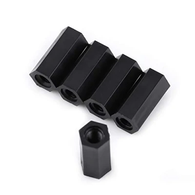 Imagen de (100 unidades) de nailon M3 hembra a roscado hexagonal separador pilar espaciador 8 mm, 10 12 15 mm (15 mm)