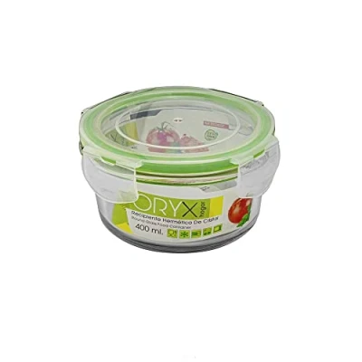 Imagen de ORYX Recipiente Hermetico Cristal Redondo 400 ml. Ø 125 x 7 (alt) cm.