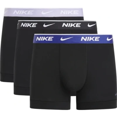 Imagen de Nike Trunk 3PK Ropa Interior Blk Hydrangeas/Deep Night/Black, M para Hombre