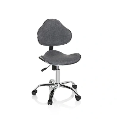 Imagen de hjh OFFICE Silla Escritorio para niños KIDDY GTI 3 Tela Gris Oscuro, ergonómico Juvenil, Altura Ajustable, 634134