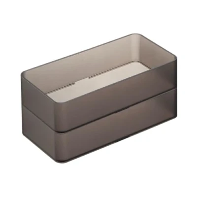 Imagen de Yamazaki 3643 TOWER Organizador Apilable M x2 Set, negro, Resina PS, minimalista, 8 x 16 3.7 cm