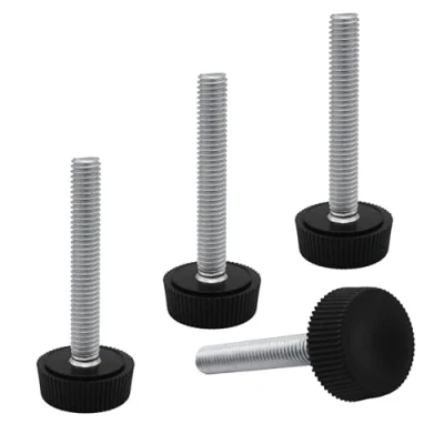 Imagen de SKIR&#039;CO 4 patas niveladoras de muebles M6 x 40 mm, redondas ajustables 20 mm diámetro, pie nivelador rosca