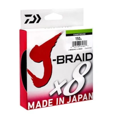 Imagen de Daiwa J Braid X8 0.06mm 150m chartr. Hilo trenzado