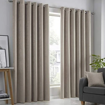 Imagen de Fusion Strata Par de Cortinas con Ojales 168 x 229 cm en Color Natural