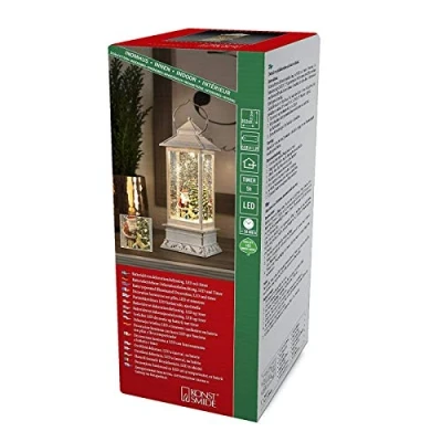Imagen de Konstsmide Farol con luz led diseño de 3 velas y relleno agua, para uso en interiores (IP20). Funciona pilas