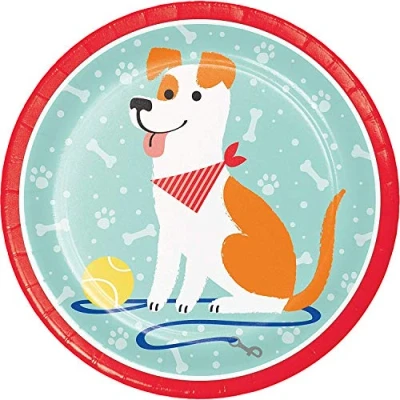 Imagen de Creative Party Cute Dogs Platos de cena papel redondos (8 piezas)