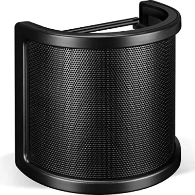 Imagen de Aokeo Filtro Pop, Profressional Tres Capas Anti Pop de Micrófono, Máscara Protectora Condenser Micrófono Mano para Grabación Vocal, Videos Youtube, Transmisión