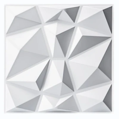 Imagen de Art3d 33 piezas Paneles de pared 3D diamante 30 x cm, PVC alta rigidez, blanco mate