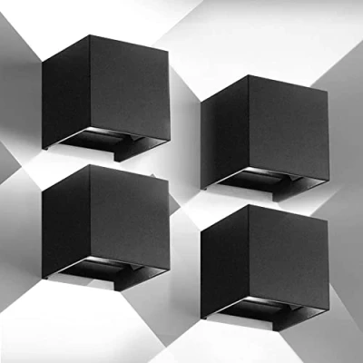 Imagen de CANMEIJIA Aplique Pared Exterior, 12W Impermeable IP65 Lampara de Interior Exterior Luz Cálida 6500K 1000 lm Ángulo ajustable Lámpara Blanco para Porche Salón Dormitorio