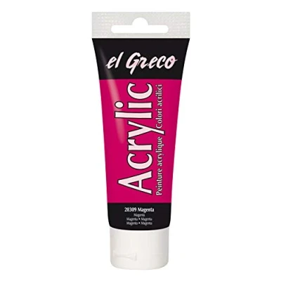 Imagen de KREUL 28309 El Greco, Tubo acrílica Brillante de Alta pigmentación en Calidad Estudio, pintable como Mantequilla, para Pintura empaste, Color Magenta, 75 ml (28309)