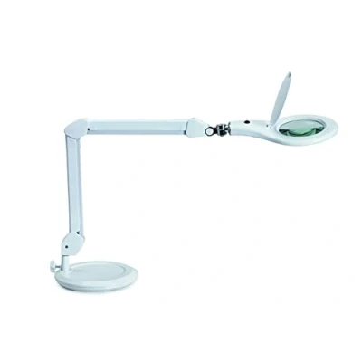 Imagen de Lámpara con lupa LED MAULmakro, soporte, blanco