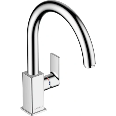 Imagen de hansgrohe Vernis Shape grifo de cocina, 1 tipo chorro, mezclador monomando cocina 210 mm, fregadero con caño giratorio, cromo