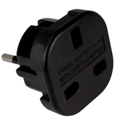 Imagen de OcioDual Adaptador de Enchufe UK a Europeo, Viaje, Tipo G E y F, Modelo YD 9625, 221V/13A Negro, Convertidor 3 Pin 2 Pin, Certíficación CE/ROHS