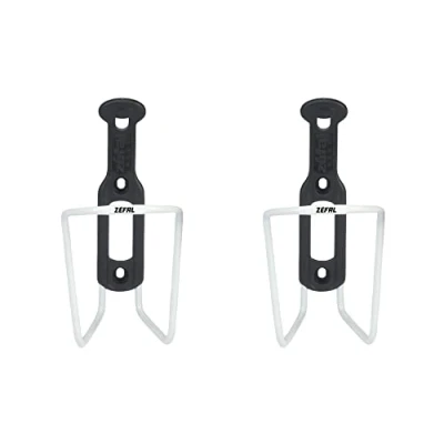 Imagen de ZEFAL Pack ALU Plast 124 de Dos portabidones Portabidón Bicicleta Aluminio para Todo Tipo Bicicletas Ligero y Resistente Blanco