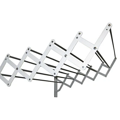 Imagen de Sauvic Tendedero Extensible con fleje Acero plastificado Blanco y 10 Varillas de Aluminio 120 cm.