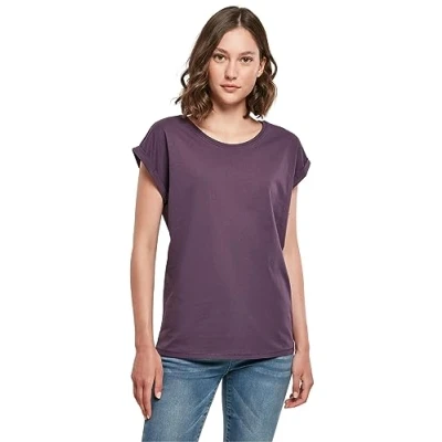 Imagen de Build Your Brand Camiseta para Mujer con Hombros extendidos, Purplenight, XL