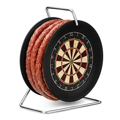 Imagen de WURSTBARON® Bobina de salchicha con diseño diana, 3,5 m delicioso embutido al estilo Cracovia, calidad alta ahumada, divertido regalo, 240 g