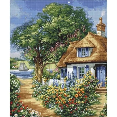 Imagen de LUCAS Kits de Bordado Juego Punto Cruz, Algodón, Multicolor, 39x32cm
