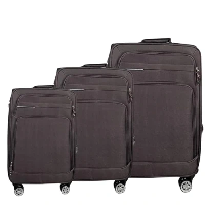 Imagen de MY TRAVEL BAG Maleta de mano, tela, con ruedas, extensible, ruedas gemelas (M/L/XL/XXL o juego 4), Negro , Set 3, Maletín tela