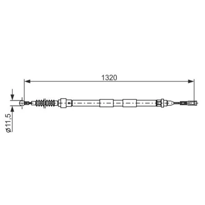 Imagen de BOSCH 1 987 482 874 Cable de Freno Mano 1320, 1156 SEAT: Alhambra I, VOLKSWAGEN: Sharan I
