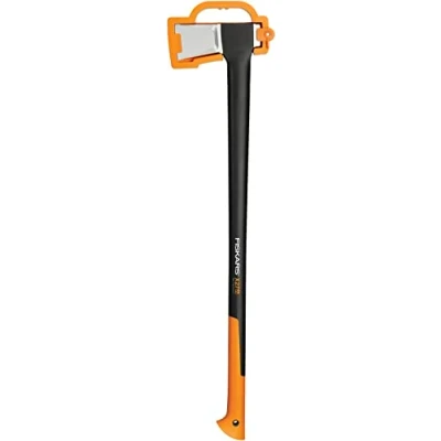Imagen de Fiskars Hacha 2,57 kg, Con estuche de almacenamiento y transporte, Longitud: 96 cm, Capa antiadherente, Cuchilla acero/Mango fibra vidrio, Negro/Naranja, X27XXL, 1015644