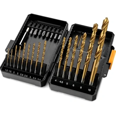 Imagen de Hi Spec 24 piezas Juego de Brocas Metal HSS y Puntas Destornillador Vástago Hexagonal 1/4&quot; para Taladros Atornilladores en una Caja Herramientas Compacta