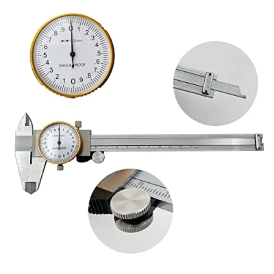 Imagen de Dial Caliper 0 150mm 0.02mm Alta Precisión Industria Acero inoxidable Vernier Calibrador Herramienta de medición métrica a prueba golpes