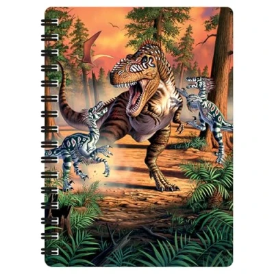 Imagen de 3D LiveLife Libreta Dino de Deluxebase. pequeña A6 con espiral, lenticular dinosaurios y hojas lisas recicladas. Ilustraciones licencia del reconocido artista Jerry LoFaro