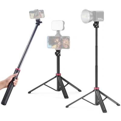 Imagen de 200cm trípode de teléfono móvil, Ulanzi MT 79 cámara con 1/4 &quot;Tornillo, 180 Ajuste ángulo Aluminio Extensible, Compatible la luz vídeo, cámaras