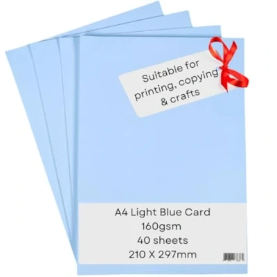 Imagen de Cartoncino da stampante colore blu, formato A4 160 g/mq, 40 fogli Carta colorata Per fai te progetti, stampa, fotocopia