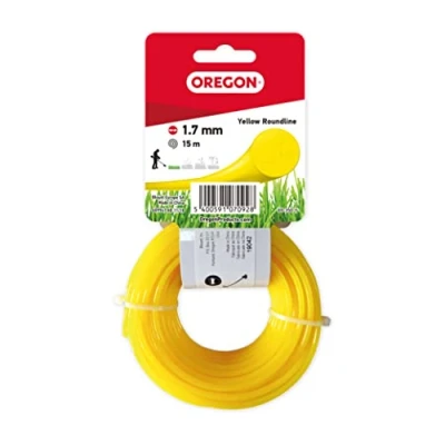 Imagen de Oregon 69 350 y Hilo Redondo Amarillo para cortadoras de césped desbrozadoras 1,7 mm x 15 m, 1.7mm 15m