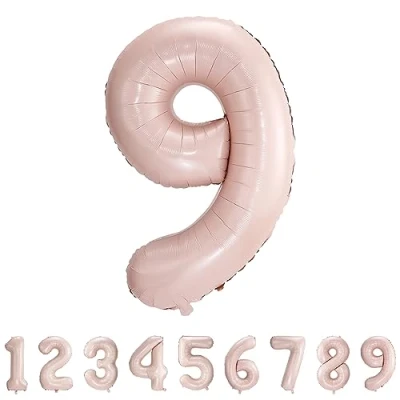 Imagen de Globos de Cumpleãnos 9 Rosa,101 CM Globo Numeros Gigantes Grandes Decoracion,Globo Numero 9,Globos Niño Niña Adultos,Vuelan con Helio