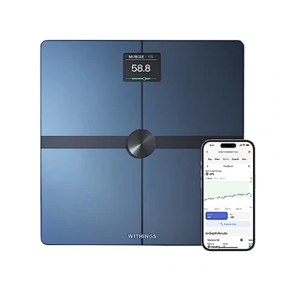 Imagen de Withings Body Smart Bascula de baño con Composición Corporal Avanzada (Peso, Grasa Corporal, Músculo, Masa Ósea, Agua, Índice Visceral), balanza WiFi, Hasta 8 Usuarios