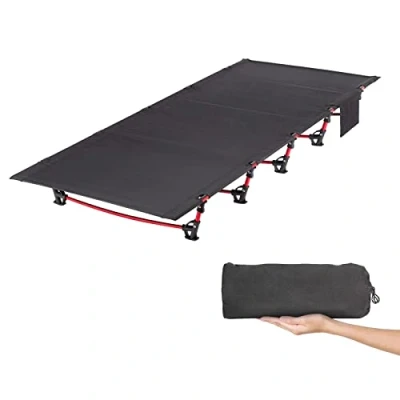Imagen de Leogreen Cama Plegable Compacta, Ultraligera Portátil Fuerte y Resistente, 192 x 70 17cm, Carga máxima 150 kg, para Camping, Playa, Viajes, Escalada, Negro