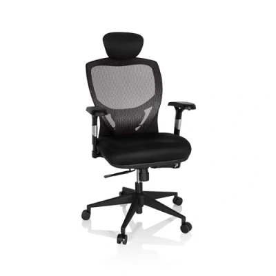 Imagen de Topstar HE30PS103X Silla de Escritorio Oficina, Head Point RS con reposabrazos y Cabezal, Dos Colores Acolchado Gris/Negro