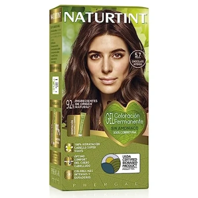 Imagen de NATURTINT Biobased Coloración Permanente Sin Amoniaco, 100% Tinte para el Cabello con Ingredientes Naturales, Color Intenso, Natural y Duradero, 5.7 Chocolate 170ml (el empaque puede diferir)