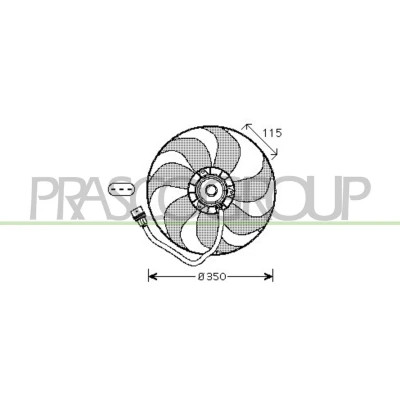Imagen de PRASCO AD200F008 Ventilador de Radiador 350 12 250 VOLKSWAGEN: Golf 4, 4 Variant, Polo III Hatchback, SKODA: Octavia 1 Combi, I Hatchback