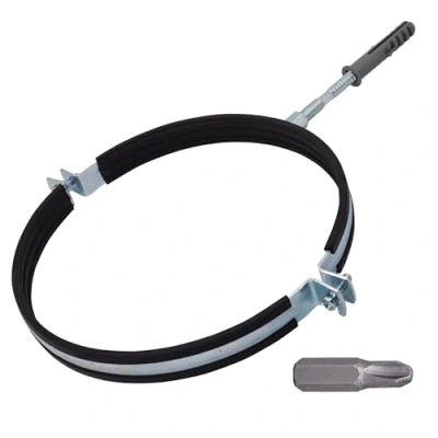 Imagen de SKIR&#039;CO (1 unidad) soportes de tubería con forro goma para tubos 180 mm, montaje en pared y techo, abrazaderas
