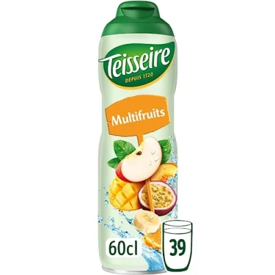 Imagen de Teisseire Jarabe Multifrutas para Bebida Refrescante, Cócteles, Bidón Reciclable 60cl