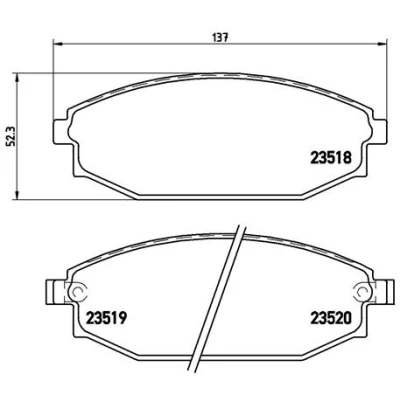 Imagen de BREMBO P 54 027 Juego de pastillas freno con avisador acústico desgaste sin accesorios HYUNDAI: Galloper 2, 1, MITSUBISHI: