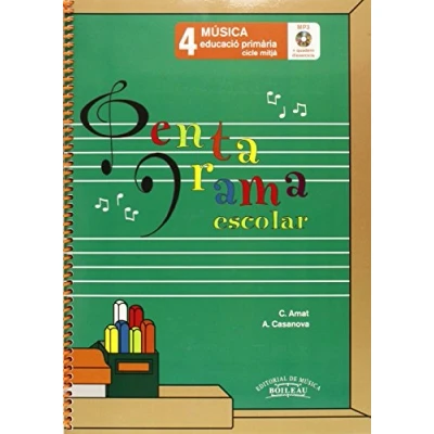 Imagen de PENTAGRAMA ESCOLAR Vol. 4 Educació Primària Cicle mitjà Llibre en Català Libro del alumno Incluye CD cuaderno de ejercicios (Reg. B.3527)